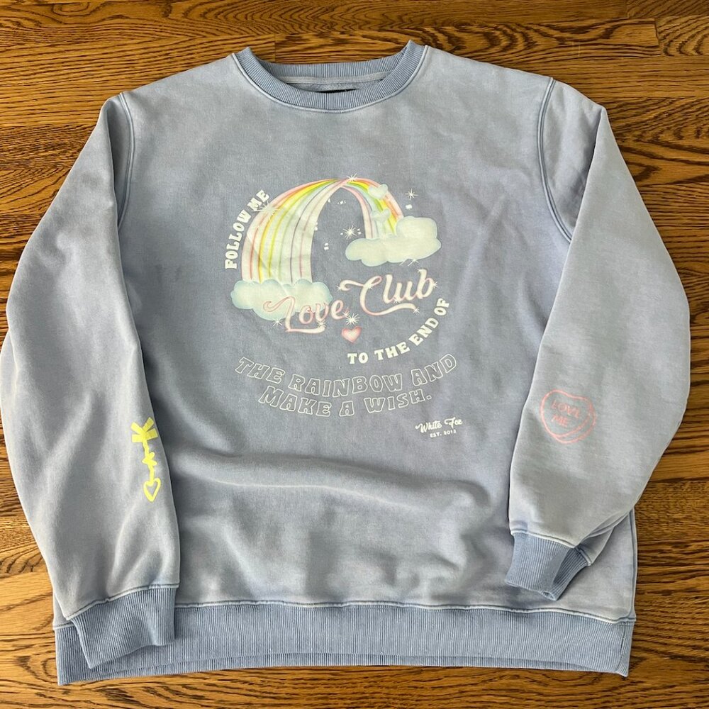 White Fox Boutique Love Club Rainbow Oversized Sweatshirt